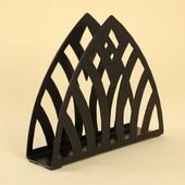 Loren Home Dom Siyah Metal Peçetelik thumbnail 2