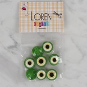 Loren Crafts yeşil 8 li nazar boncuğu düğme - 164 thumbnail 1