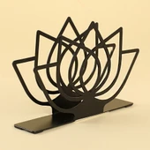 Loren Home Lotus Siyah Metal Peçetelik thumbnail 2