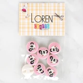 Loren Crafts 8'li Panda Düğme - 1030 thumbnail 1