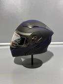 Jk-902 Güneş Vizörlü Çene Açılır Kask H8 BLUE - 3