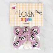 Loren Crafts 8'li Panda Düğme - 1055 thumbnail 1