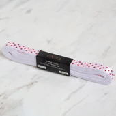 Loren Crafts 1cm 10 mt Beyaz Saten Puantiyeli Kurd thumbnail 1