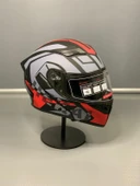 Jk-902 Güneş Vizörlü Çene Açılır Kask H1 RED - 1