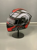 Jk-902 Güneş Vizörlü Çene Açılır Kask H1 RED - 2