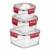 3'lü Pratik Silikon Contalı Sızdırmaz Kapaklı Sağlam İstiflenebilir Saklama Kapları thumbnail 2