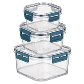 3'lü Pratik Silikon Contalı Sızdırmaz Kapaklı Sağlam İstiflenebilir Saklama Kapları thumbnail 1