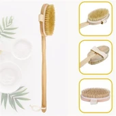 Doğal At Kılı Selülit Karşıtı Sapı Çıkabilen Ahşap Banyo Fırçası - 1