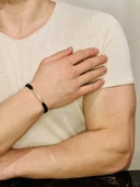 Erkek Bileklik, Gümüş Altın Kaplama Özel Tasarım Bileklik, Şık Hediye thumbnail 1