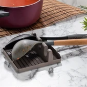 Tencere Kapak Tutuculu Kaşıklıklı Tencere Kapak Standı Pratik Kaşık Kepçe Altlık Düzenleyici thumbnail 7