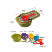 Pratik Ölçü Kaşığı Kabı 5li Şeker Baharat Sıvı Ölçer Aparat - 5