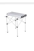 Alüminyum Katlanabilir Kamp Piknik, Bahçe, Balkon Masası (Taşıma Çantalı) Metalik Gri thumbnail 4