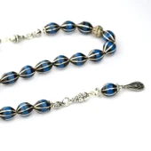 Galalith ve Oltu Taşı Arpa Kesim Karpuz Dilim Gümüş İşleme Zaza Tespih thumbnail 1