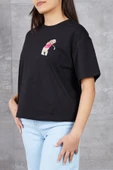 MORESUN Ayıcık Baskılı Bisiklet Yaka T-shirt - 4