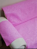 Pembe Çift Taraflı Leke Tutmaz Su Geçirmez 3 Kişilik Koltuk Örtüsü - 3
