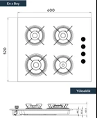 Kumtel KO-40 TSHDF Oval Set Üstü Ocak Siyah thumbnail 3