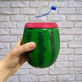 Karpuz Model Kendiliğinden Pipetli 900 ml Suluk, Matara thumbnail 2