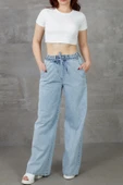 MORESUN Kadın Beli Lastikli Kot Pantolon - 2