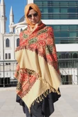 Omuz Şal Ipek Işlemeli Paşmina Şal Kaşmir - 1