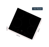 Kumtel HV6-04T Vitroseramik Elektrikli Cam Ankastre Ocak Siyah thumbnail 3