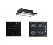 Kumtel B66-S2 -KO-40 TAHDF - DS6-905 S Siyah Ankastre Set thumbnail 1