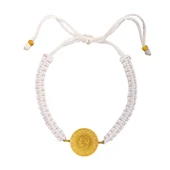 AgaKulche 22 Ayar Çeyrek Altınlı Beyaz İpli Bileklik thumbnail 4