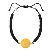 AgaKulche 22 Ayar Çeyrek Altınlı Siyah İpli Bileklik thumbnail 2