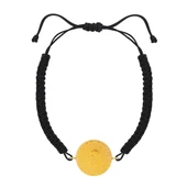 AgaKulche 22 Ayar Çeyrek Altınlı Siyah İpli Bileklik thumbnail 4