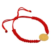 AgaKulche 22 Ayar Yarım Altınlı Kırmızı İpli Bileklik thumbnail 3