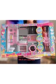 tmtoysandmore Evcilik Oyun Seti Banyo Lavabo Çamaşır Mak. 30 Cm Et Bebekli - 1
