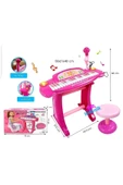 SUDESA OYUNCAK PİLLİ 36 TUŞLU OTURAKLI MİKROFONLU PİYANO PEMBE HK-5050C - 8