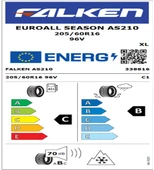 Falken 205/60 R16 TL 96V XL EUROALL SEASON AS210 Dört Mevsim Lastiği (Üretim Tarihi:2025) - 1