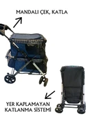 Tommy İki Katlı Evcil Hayvan Arabası 85x51x100cm Lacivert Max 10+10 Kg thumbnail 3