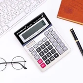 12 Haneli Geniş LCD Ekran, Pilli Büyük Düğmeli Hesap Makinesi thumbnail 3