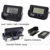 Ev ve Araç Tipi Dijital Saat Kronometreli Alarmlı Pilli Saat thumbnail 2