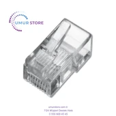 Modüler Fiş, Cat. 5E, Rj45, 8P8C, Zırhsız (Unshielded), Yuvarlak Kablo A-Mo-8-8-Sr-100 - 1