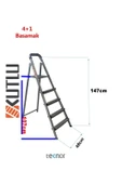 Kutlu Dayanıklı 4+1 Metal Basamaklı Merdiven - 8