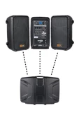 Hepa Merz Potent Kompakt Portatif Ses Sistemi Mixer Çift Hoparlör ve Çift Mikrofon 1000W - 4