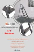 Kutlu Dayanıklı 5+1 Metal Basamaklı Merdiven - 4