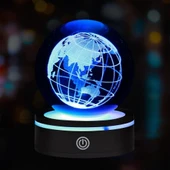 Periboia USB'li Dünya Tasarımlı Dönen Cam Küre - 1