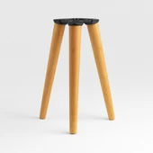 Sehpa Ayak Takımı 3'lü 35 cm Kahverengi Boyalı Doğal Ahşap Silindir Mobilya Ayağı Aksesuar Ayakları thumbnail 1