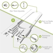 Bebek Çocuk Çekmece ve Dolap Koruma Raylı Güvenlik Sistemi Emniyet Kilidi thumbnail 5