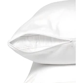 Beyaz fermuarlı yastık mitili, yastık kılıfı thumbnail 1