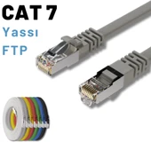 IRENIS 3 Metre CAT7 Kablo Yassı FTP Ethernet Network LAN Ağ Kablosu thumbnail 2