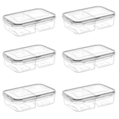 İpek Yıldızı® 2 Bölmeli 1+1 Litre Kilitli Kapaklı Erzak Saklama Kabı LC-525 thumbnail 7