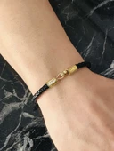 Erkek Bileklik, Gümüş Gold Renk Altın Kaplama Özel Tasarım Erkek Bileklik, Şık Hediye - 2