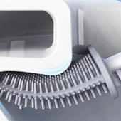 İpek Yıldızı® Duvara Monte Edilebilir Kapaklı Askılı Klozet Yumuşak Silikon Başlıklı Tuvalet Fırçası Seti thumbnail 4