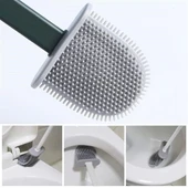 İpek Yıldızı® Duvara Monte Edilebilir Kapaklı Askılı Klozet Yumuşak Silikon Başlıklı Tuvalet Fırçası Seti thumbnail 8