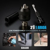 Dager BLAST 21V Kömürsüz Akülü Darbeli Somun Sıkma Makinesi - Çift 3.0Ah Akü + Mandren + Lokma + 45 Parça Full Set - 450 Nm Tork - 5
