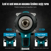 Dager BLAST 21V Kömürsüz Akülü Darbeli Somun Sıkma Makinesi - Çift 3.0Ah Akü + Mandren + Lokma + 45 Parça Full Set - 450 Nm Tork - 8